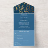 Reiche Farben mit Goldhochzeit All In One Einladung (Innen Boden)