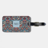 Reiche Farbtöne aus rotem und blauem Damast Gepäckanhänger (Rückseite horizontal)