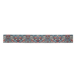 Reiche Farbtöne aus rotem und blauem Damast Satinband
