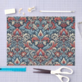 Reiche Farbtöne aus rotem und blauem Damast Seidenpapier (Handwerk)