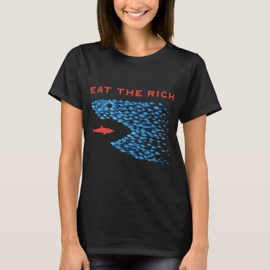 Reiche Fische essen T-Shirt (Vorderseite)