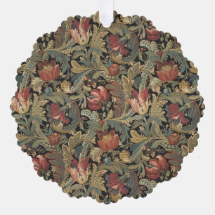 Reiche florale Tapeten-Brokat-Antik-Victorian Ornament Karte