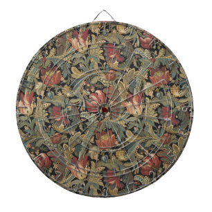 Reiche florale Teppichbrokat-Antik-Victorian Dartscheibe