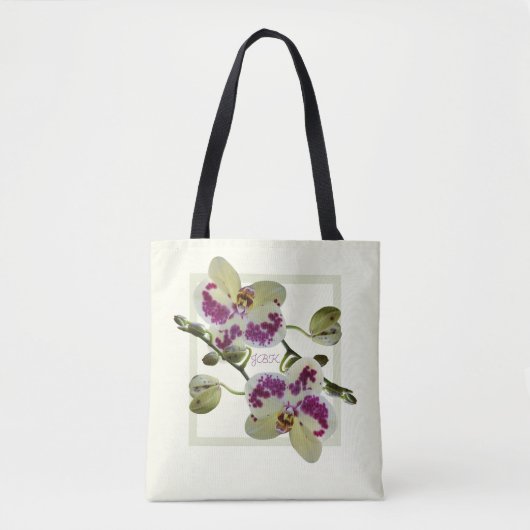 Reiche hellgelbe Orchideen-kundenspezifische Tasche (Vorderseite)