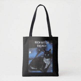 Reiche Hexenenergie Schwarze Katze Glamouröse Goth Tasche