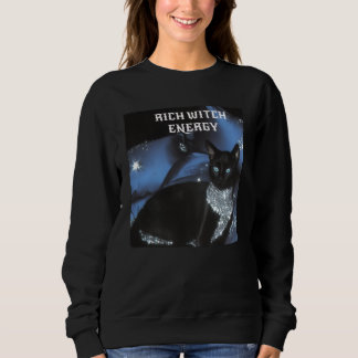 Reiche Hexenenergie Schwarzes Katze Hexen-T-Shirt Sweatshirt