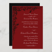 Reiche hochrotes Rot-Hochzeits-Einladungen Einladung (Vorne/Hinten)