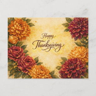 Reiche Juwel-Ton-Herbst-Thanksgiving-Blumendesign Feiertagspostkarte