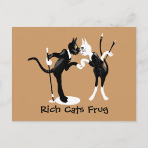 Reiche Katzen Frug Postkarte