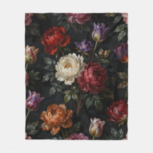 Reiche, launische Pfingstrosen-Tulpen-Blumenanordn Fleecedecke