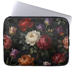 Reiche, launische Pfingstrosen-Tulpen-Blumenanordn Laptopschutzhülle