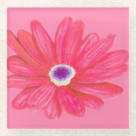 Reiche lebendige rote Blume Glasuntersetzer