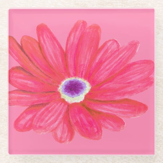 Reiche lebendige rote Blume Glasuntersetzer (Vorderseite)