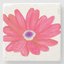 Reiche leuchtend rote Blume Steinuntersetzer