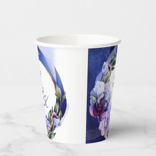 Reiche Lila und blaue Peony Extravagant Paper Cup Pappbecher (Links)