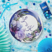 Reiche Lila und blaue Peony Extravagant Pappteller (Party)