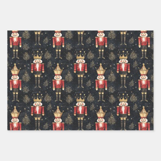 Reiche Reds & Creme Hübsche Weihnachtskoordinaten Geschenkpapier Set (Vorderseite 2)