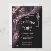 Reiche Rose Gold Nuggets Winterweihnachtsbaumschlü Einladung (Vorderseite)