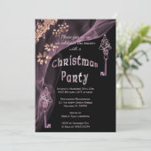 Reiche Rose Gold Nuggets Winterweihnachtsbaumschlü Einladung (Stehend Vorderseite)