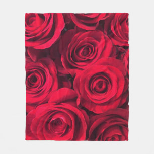 Reiche Rote Rosen Fleecedecke