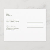 Reiche Salbei-Hochzeit - Heiratsdatum Postkarte (Rückseite)