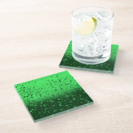 Reiche Smaragd-Minimalist-Kunst Glasuntersetzer