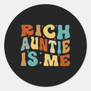Reiche Tante ist mein Familienurlaub Erntedank Runder Aufkleber