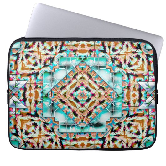 Reiche Textur mit silbernen Tellern, Kaleidoskop Laptopschutzhülle (Vorderseite)