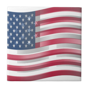 Reiche USA-Flagge: Wellige, mehrschichtige Design- Fliese