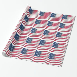 Reiche USA-Flagge: Wellige, mehrschichtige Design- Geschenkpapier