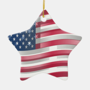 Reiche USA-Flagge: Wellige, mehrschichtige Design- Keramikornament