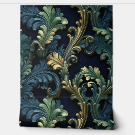 Reiche Viktorianische Muster mit Blau und Grün Tapete