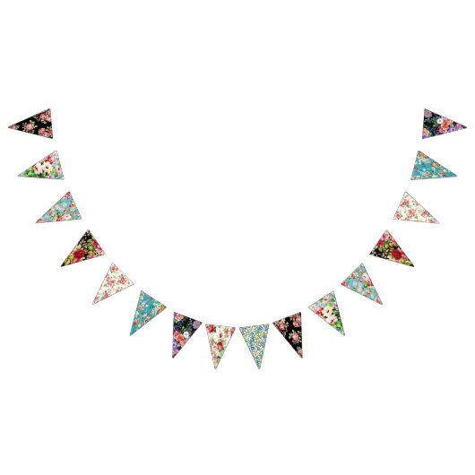 Reiche Vintage Blumenjagd. Wimpelkette (Alle)