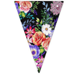 Reiche Vintage Blumenjagd. Wimpelkette