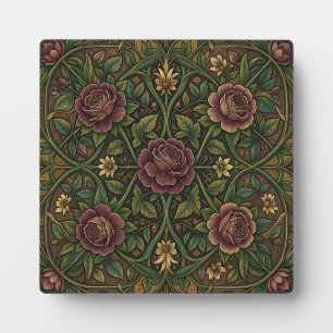 Reiche violette Rose im Stil von William Morris, f Fotoplatte