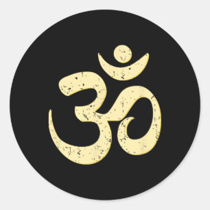 Reicher Sphäre Om Omkar Aum Symbol spirituell Yoga Runder Aufkleber
