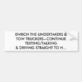 REICHERN SIE DIE LEICHENBESTATTER AN: FAHREN SIE AUTOAUFKLEBER (Vorne)