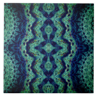 Reiches aquamarines blaues Funky abstraktes Fliese