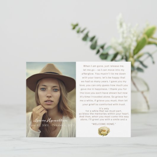 Reiches Beileid zur Beerdigung von Blumenbeerdigun Begleitkarte (Stehend Vorderseite)