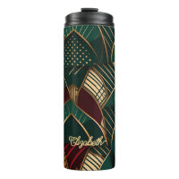 Reiches Burgund Teal Grün Gold Afrikanisch Ethnisc