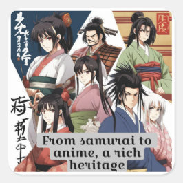 Reiches Erbe Japans Quadratischer Aufkleber