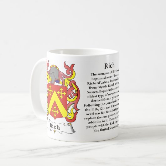 Reiches Familien-Wappen Tasse (Vorderseite Links)