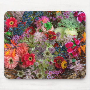Reiches herbstliches Blumenbouquet mit Gerbera und Mousepad