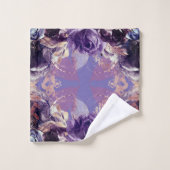 REICHES LILA BOTANISCHES BADEZIMMER SET (Waschlappen)