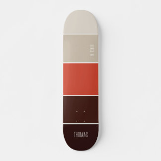 Reiches Mahagoni-Braun und Beige gestreift Skateboard