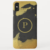 *~* reiches Monogramm-Gold u. schwarze Tafel Case-Mate iPhone Hülle (Rückseite)