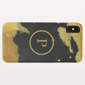*~* reiches Monogramm-Gold u. schwarze Tafel Case-Mate iPhone Hülle (Rückseite (Horizontal))