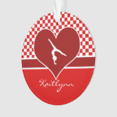 Reiches Rot-karierte Gymnastik mit Monogramm Ornament (Vorderseite)