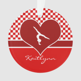 Reiches Rot-karierte Gymnastik mit Monogramm Ornament