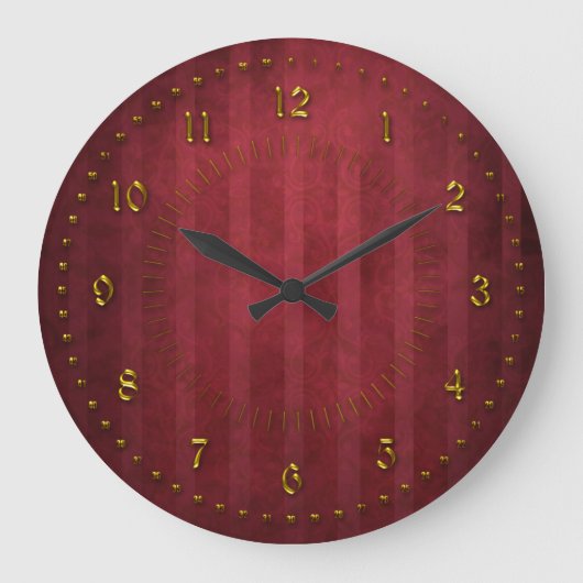 Reiches Rot streifte den nummerierten Schmutz ab Große Wanduhr (Vorderseite)